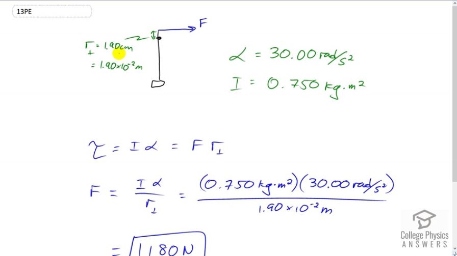 OpenStax College Physics, Chapter 10, Problem 13 (PE) video thumbnail