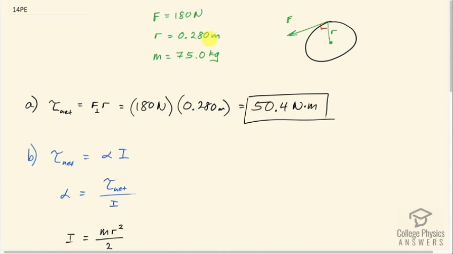 OpenStax College Physics, Chapter 10, Problem 14 (PE) video thumbnail