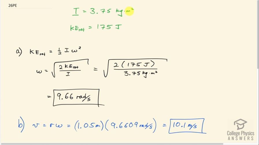 OpenStax College Physics, Chapter 10, Problem 26 (PE) video thumbnail