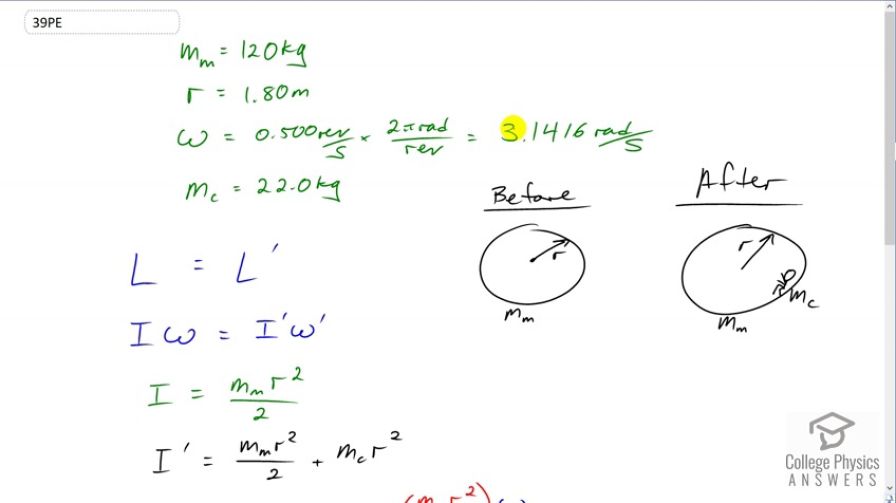 OpenStax College Physics, Chapter 10, Problem 39 (Problems & Exercises)