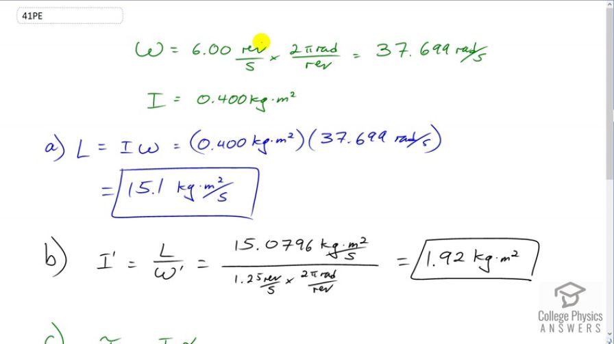 OpenStax College Physics, Chapter 10, Problem 41 (PE) video thumbnail