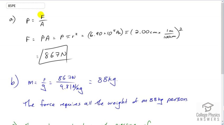 OpenStax College Physics, Chapter 11, Problem 85 (PE) video thumbnail