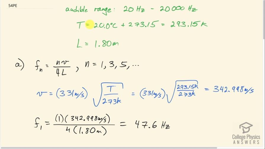 OpenStax College Physics, Chapter 17, Problem 54 (Problems & Exercises)