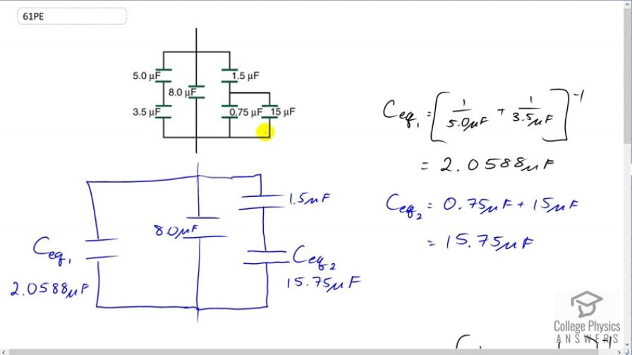 SOLVED: Determine the equivalent capacitance of the combination