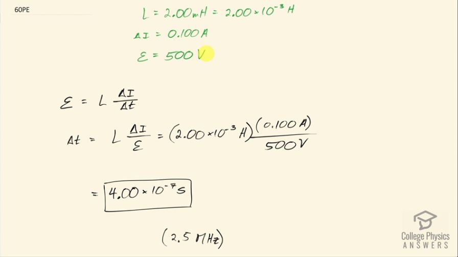 OpenStax College Physics, Chapter 23, Problem 60 (PE) video thumbnail