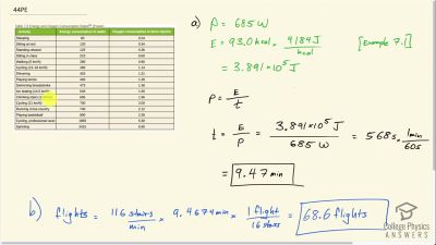 OpenStax College Physics Answers, Chapter 7, Problem 44 video poster image.