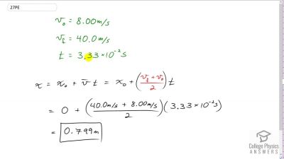 OpenStax College Physics Answers, Chapter 2, Problem 27 video poster image.