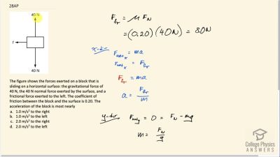 OpenStax College Physics Answers, Chapter 4, Problem 28 video poster image.