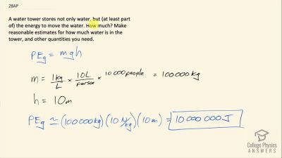 OpenStax College Physics Answers, Chapter 7, Problem 28 video poster image.