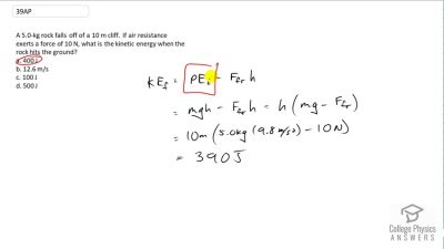 OpenStax College Physics Answers, Chapter 7, Problem 39 video poster image.