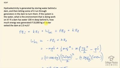 OpenStax College Physics Answers, Chapter 7, Problem 40 video poster image.