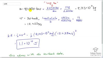 OpenStax College Physics Answers, Chapter 7, Problem 11 video poster image.