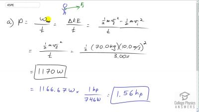 OpenStax College Physics Answers, Chapter 7, Problem 45 video poster image.