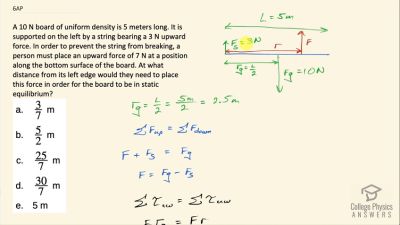OpenStax College Physics Answers, Chapter 9, Problem 6 video poster image.