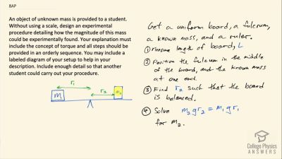 OpenStax College Physics Answers, Chapter 9, Problem 8 video poster image.