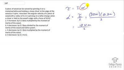 OpenStax College Physics Answers, Chapter 10, Problem 1 video poster image.