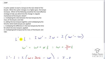 OpenStax College Physics Answers, Chapter 10, Problem 23 video poster image.