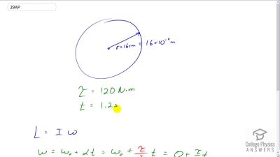OpenStax College Physics Answers, Chapter 10, Problem 29 video poster image.
