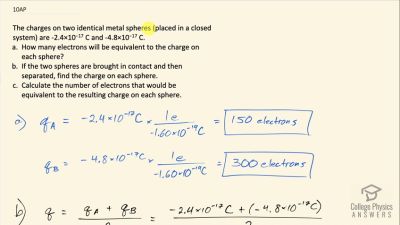 OpenStax College Physics Answers, Chapter 18, Problem 10 video poster image.