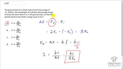 OpenStax College Physics Answers, Chapter 29, Problem 11 video poster image.