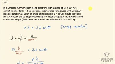 OpenStax College Physics Answers, Chapter 29, Problem 16 video poster image.