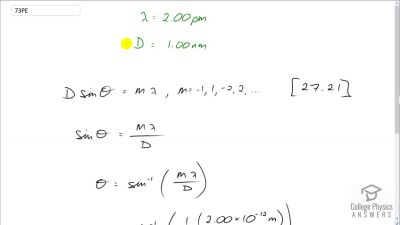 OpenStax College Physics Answers, Chapter 29, Problem 73 video poster image.
