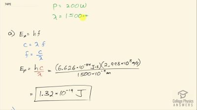 OpenStax College Physics Answers, Chapter 29, Problem 74 video poster image.