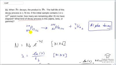 OpenStax College Physics Answers, Chapter 31, Problem 11 video poster image.